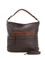 Dark brown bag with decorative zipper at the front