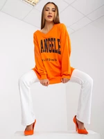 Orange and navy oversized sweatshirt with printed design