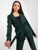 Dark green jacket with pockets and belt