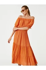Koton Off-the-Shoulder Long Dress