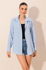 Bigdart 20153 Single Pocket Oversize Shirt - Blue