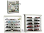 Showcase Wall Mount 5 Tier Display Case White with White Back Panel "Mijo Exclusives" for 1/64-1/43 Scale Models