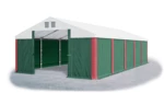 Garážový stan 5x10x3m střecha PVC 560g/m2 boky PVC 500g/m2 konstrukce ZIMA Zelená Bílá Červené,Garážový stan 5x10x3m střecha PVC 560g/m2 boky PVC 500g