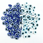 50pcs/lot 6mm 8mm 10mm Oval Beads Evil Eye Resin Spacer Beads for Jewelry Making DIY Earring Bracelet Accessories