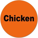 Round Fluorescent Orange Chicken Stickers 1 Inch - 500 Pcs Per Roll Food Stickers Chicken Retail Package Adhesive Labels