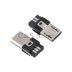 10pcs Micro USB 5pin Male Plug Connector Welding Type for Tail Charging Mobile Phone
