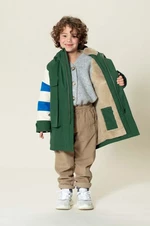 Detská nepremokavá bunda Gosoaky STRIPED FOX zelená farba