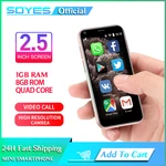 Original SOYES XS11 3G Mini Smartphone 1GB RAM 8GB ROM 2.5'' MT6580A Quad Core Android 6.0 1000mAh 2.0MP Small Card Mobile Phone