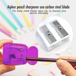 Colorful Pencil Sharpener Manual Pencil Sharpeners Lid Pencil With Compact Sharpeners Dual Holes Pencil Sharpene Colored P9w5
