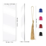20 Pieces Blank Bookmarks Kit Clear Acrylic Book Markers with Chinese Style Tassels for Student DIY Crafts Projects Present
