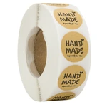 50-500pcs Round Natural Kraft Thank You Stickers seal labels Labels Hand Made With Love Stickers Office Stationery sticke
