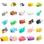 Cute Cartoon Rabbit Turtle Cable Organizers Cable Saver Cover Phone USB Line Charger Data Cord Protector Phone Holder Accessory