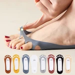 1pairs Five Toe Socks No-show Women's Socks Ice Silk Socks Invisible Socks Thin Breathable Anti-slip Fashion Boat Socks