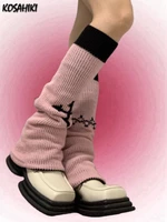 Gothic Women's Two Side Wear Leg Warmers Lolita Long Socks Knitted Leggings Japanese Sweets Socks Kawaii Arm Ankle Warmers