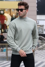 Madmext Mint Green Turtleneck Sweatshirt 5301