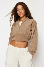 Trendyol Mink Crop Slim Bomber Coat