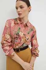Košile Medicine dámská, růžová barva, regular, s klasickým límcem