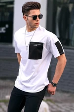 Madmext Pocket Detailed Basic Men's T-Shirt in White