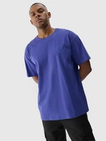 Pánské tričko oversize s potiskem - fialové