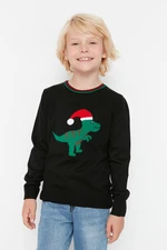 Trendyol Boy's Black Jacquard Knitwear Sweater