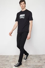 Trendyol Black Relaxed/Casual Fit Photo Printed 100% Cotton T-shirt
