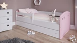 Dětská postel s úložným prostorem Julie 140x80 cm, růžová