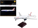 Boeing 777-200ER Commercial Aircraft with Flaps Down "British Airways" White with Striped Tail "Gemini 200" Series 1/200 Diecast Model Airplane by Ge