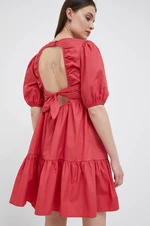 Bavlněné šaty Pepe Jeans Bella červená barva, mini