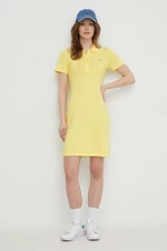 Šaty Tommy Hilfiger žltá farba, mini, priliehavá, WW0WW37853