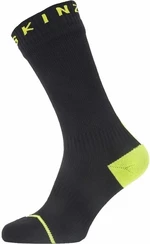 Sealskinz Waterproof All Weather Mid Length Sock With Hydrostop Black/Neon Yellow XL Calzini ciclismo