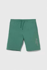 Detské bavlnené šortky Pepe Jeans NEW EDDIE SHORT zelená farba, nastaviteľný pás