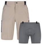 Grey-beige men's cycling shorts Kilpi Trackee