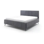 Antracytowe tapicerowane łóżko dwuosobowe ze schowkiem i stelażem 180x200 cm Lizzano – Meise Möbel