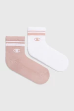 Ponožky Champion 2-pak dámske, ružová farba