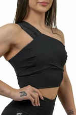 Nebbia High Support Sports Bra INTENSE Asymmetric Black L Fitness spodní prádlo