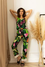 Layla Dreams női pizsama szett ujj nélküli blúz és hosszú nadrág L11