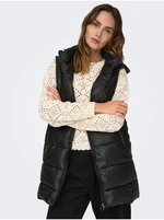 Dark green women's quilted faux leather vest ONLY New Anja - Women's Dark green women's quilted faux leather vest ONLY New Anja - Women's