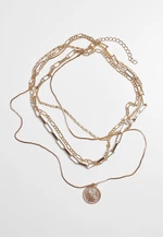 Necklace layered with a coin - gold color