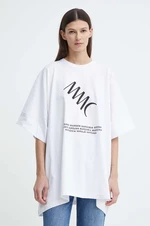 Bavlnené tričko MMC STUDIO dámsky, biela farba