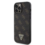 Zadní kryt Guess PU Leather 4G Triangle Metal Logo pro Apple iPhone 13 Pro Max, černá