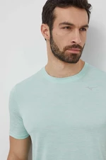 Bežecké tričko Mizuno Impulse tyrkysová farba, melanžové, J2GAA519