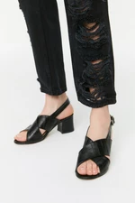 Trendyol Black Crocodile Women's Classic Heeled Shoes