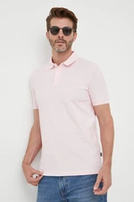 Bavlněné polo tričko BOSS růžová barva, 50468301