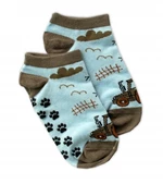 Dětské ponožky s ABS Traktor - modrý, vel. 27-30