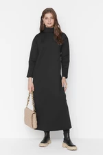 Trendyol Black Turtleneck Scuba Basic Knitted Dress