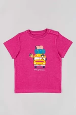 Detské bavlnené tričko zippy fialová farba