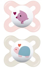 Ortodontický silikonový dudlík MAM, Start Girl 0-2 m, smetanová/růžová, 2 ks