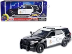 2015 Ford Police Interceptor Utility Black and White "Los Angeles Police Department (LAPD)" with Flashing Light Bar and Front and Rear Lights and Sou