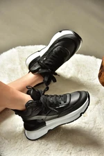 Fox Shoes R973116004 Black Thick Soled Sneakers Sneakers