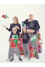 Koton Winter Pajamas Set 2-Piece - A Long Sleeved T-shirt And Striped Sweatpants